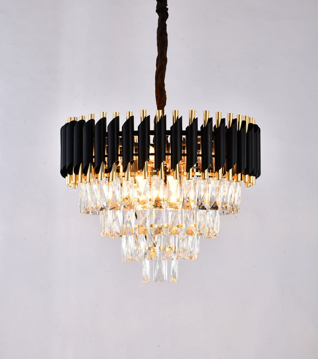 Bethel International GL410C20B Chandelier Light - Black & Gold