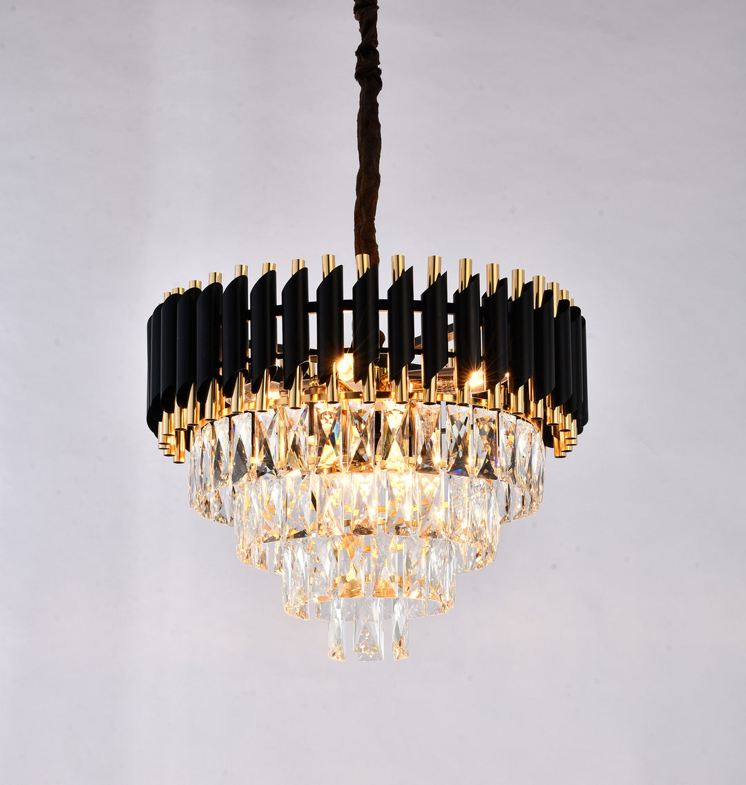 Bethel International GL410C20B Chandelier Light - Black & Gold