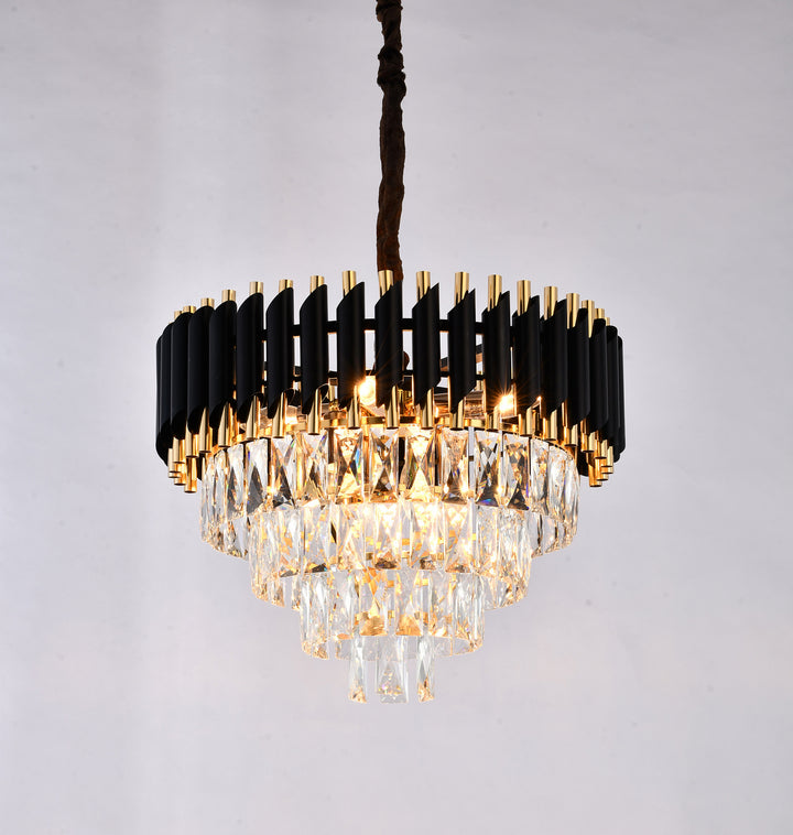 Bethel International GL410C20B Chandelier Light - Black & Gold
