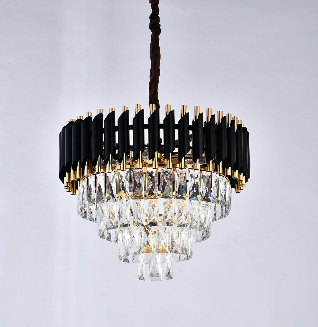 Bethel International GL410C20B Chandelier Light - Black & Gold