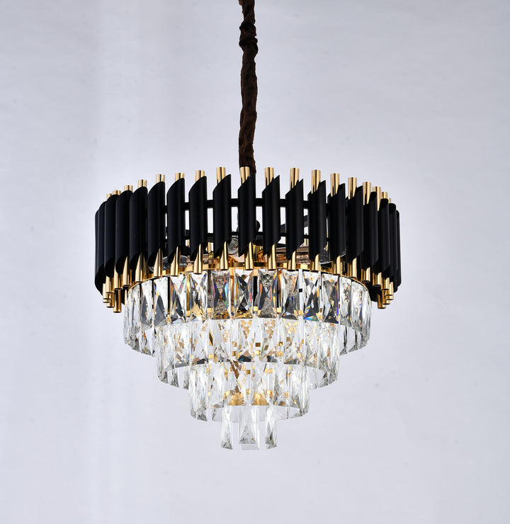 Bethel International GL410C20B Chandelier Light - Black & Gold
