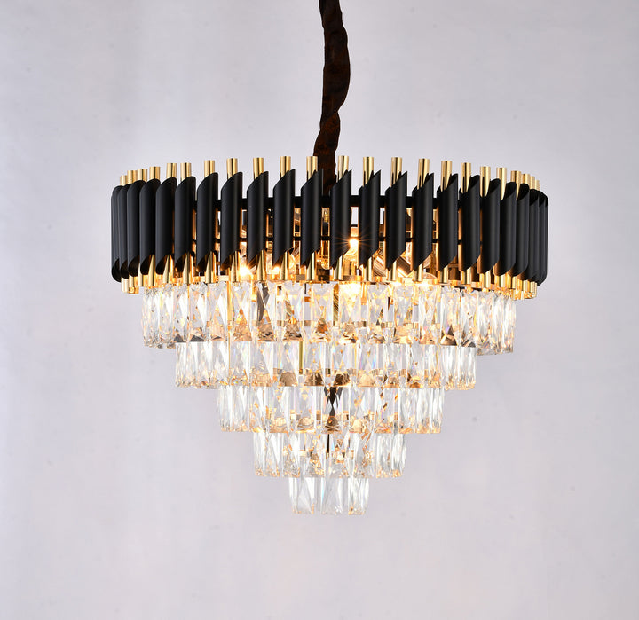 Bethel International GL411C24B Chandelier Light - Black & Gold