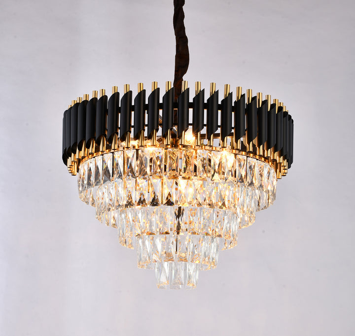 Bethel International GL411C24B Chandelier Light - Black & Gold