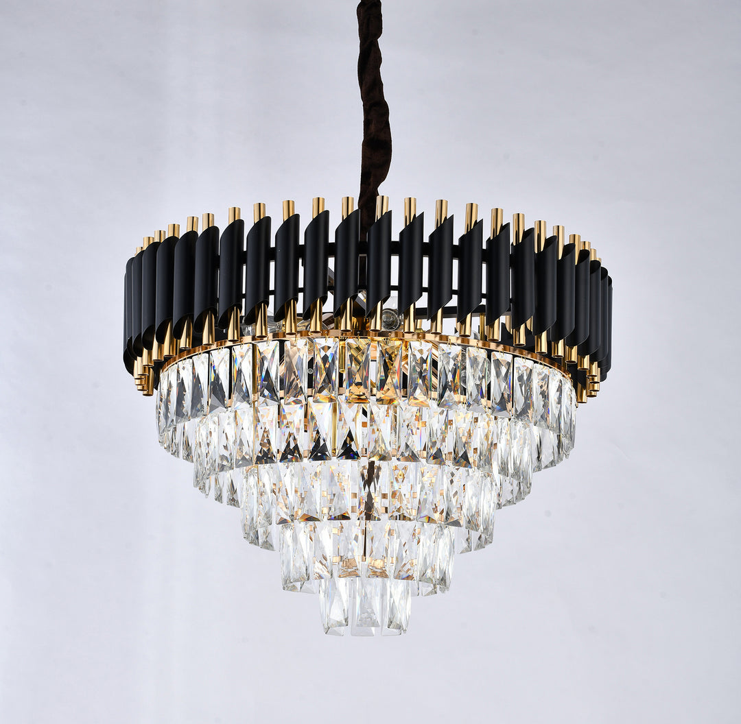 Bethel International GL411C24B Chandelier Light - Black & Gold