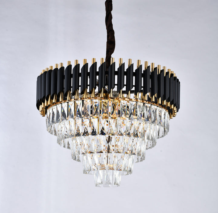 Bethel International GL411C24B Chandelier Light - Black & Gold