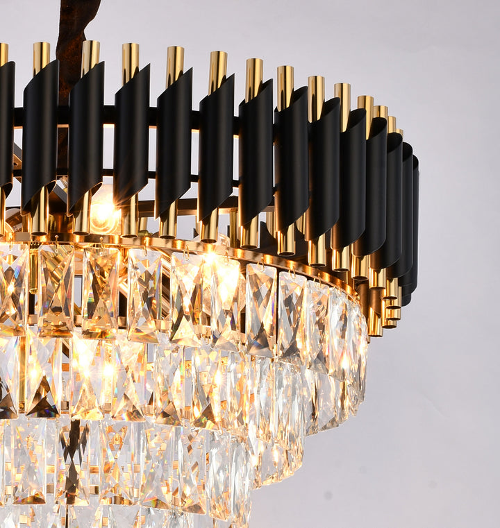 Bethel International GL411C24B Chandelier Light - Black & Gold