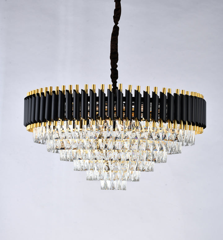 Bethel International GL412C32B Chandelier Light - Black & Gold