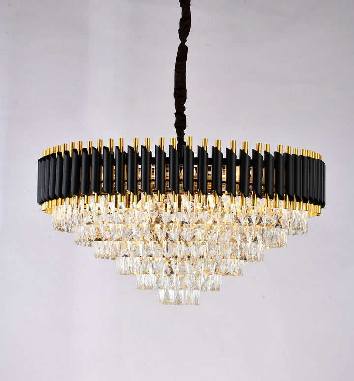 Bethel International GL412C32B Chandelier Light - Black & Gold