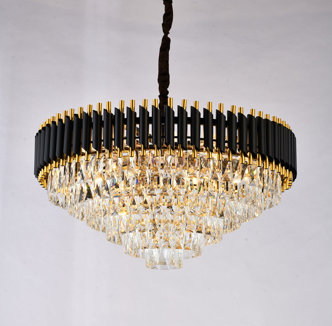 Bethel International GL412C32B Chandelier Light - Black & Gold