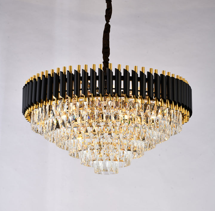 Bethel International GL412C32B Chandelier Light - Black & Gold