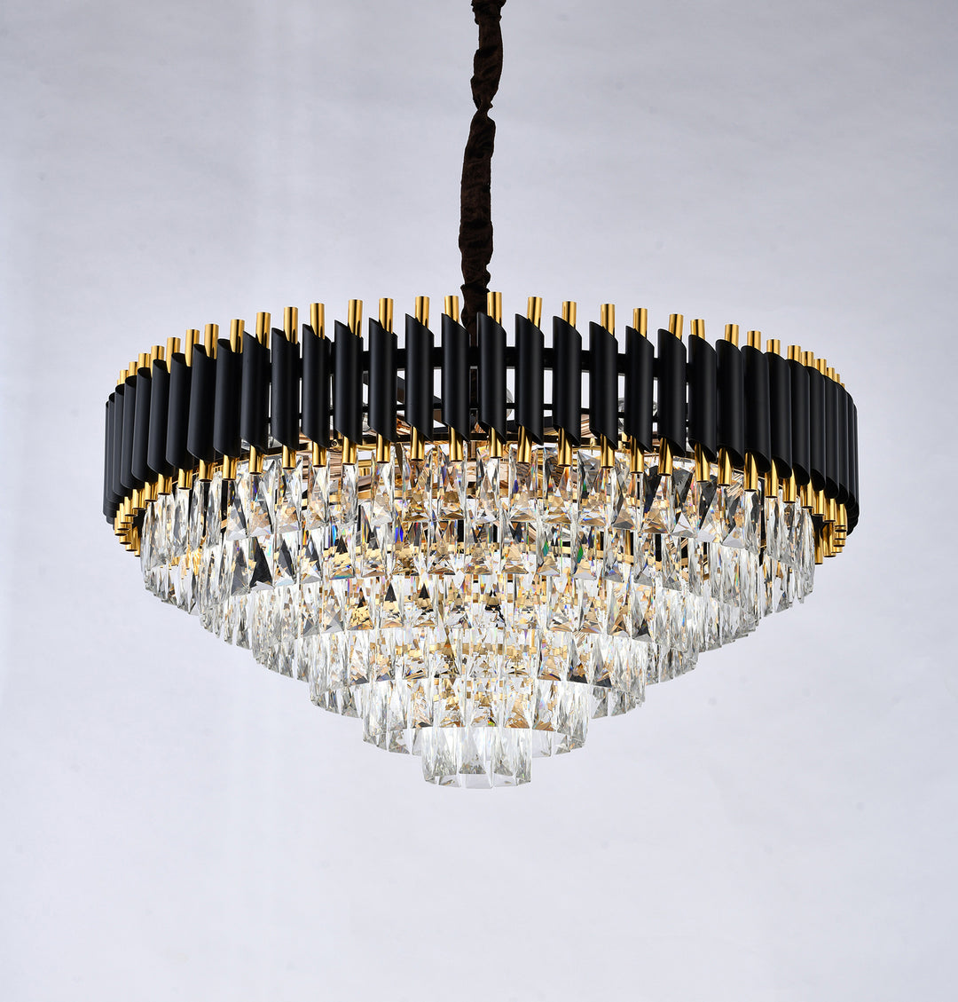 Bethel International GL412C32B Chandelier Light - Black & Gold