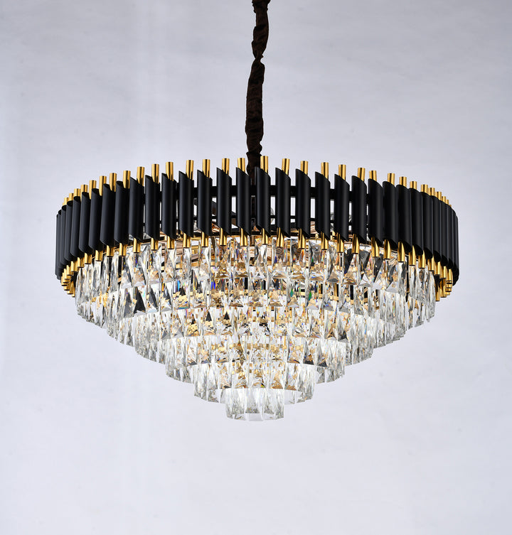 Bethel International GL412C32B Chandelier Light - Black & Gold