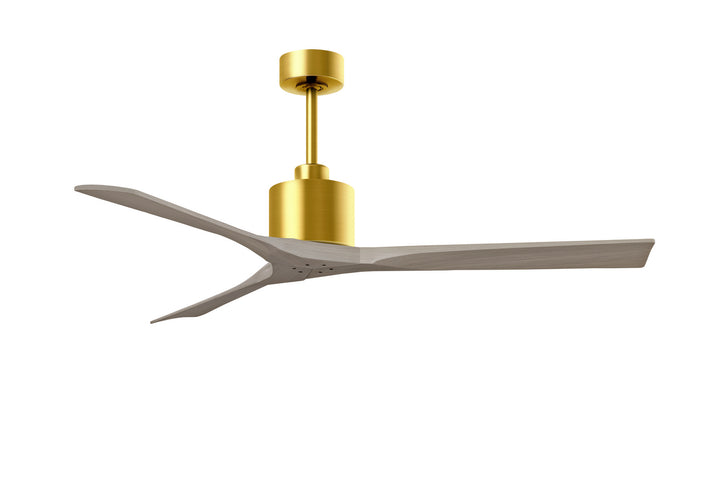 Matthews Fan Company Nan NK-BRBR-GA-60 Ceiling Fan - Brushed Brass, Gray Ash/