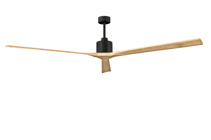 Matthews Fan Company Nan XL NKXL-BK-LM-90 Ceiling Fan - Matte Black, Light Maple Tone/