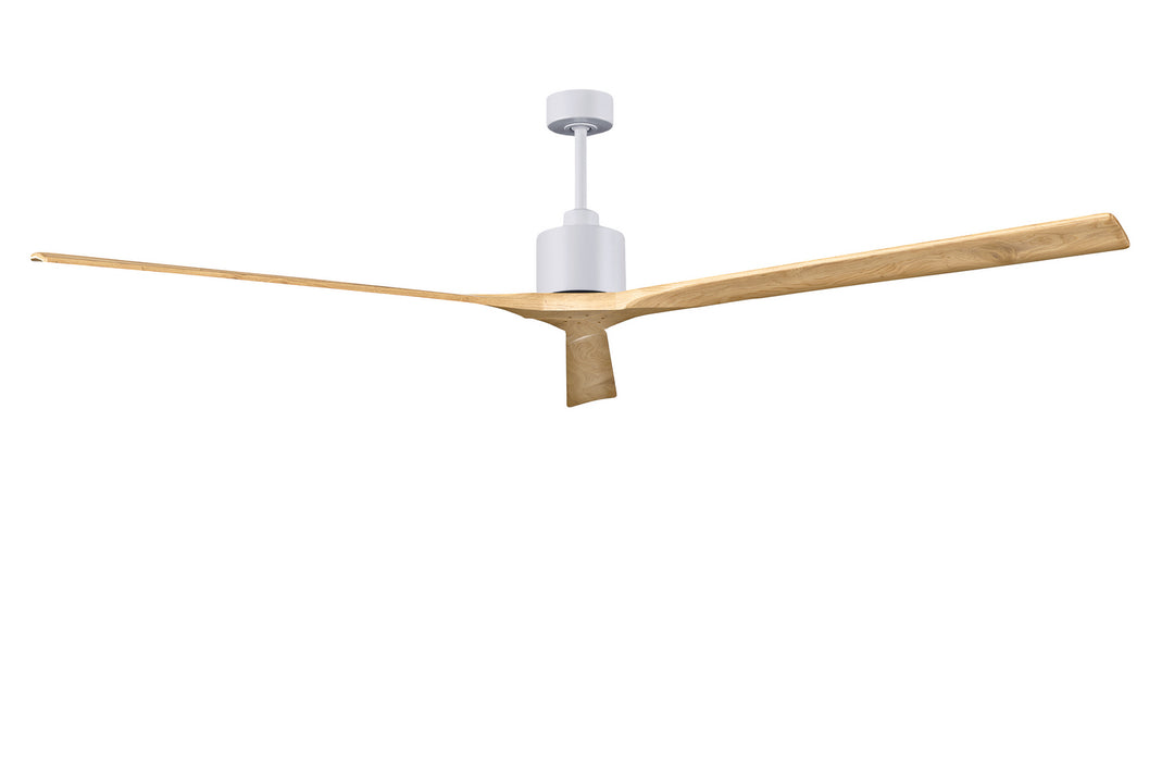 Matthews Fan Company Nan XL NKXL-MWH-LM-90 Ceiling Fan - Matte White, Light Maple Tone/