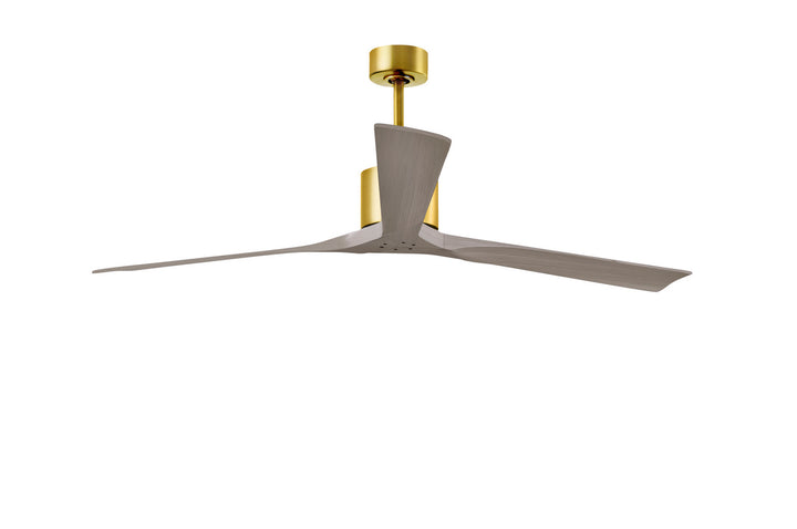 Matthews Fan Company Nan XL NKXL-BRBR-GA-72 Ceiling Fan - Brushed Brass, Grays Ash/