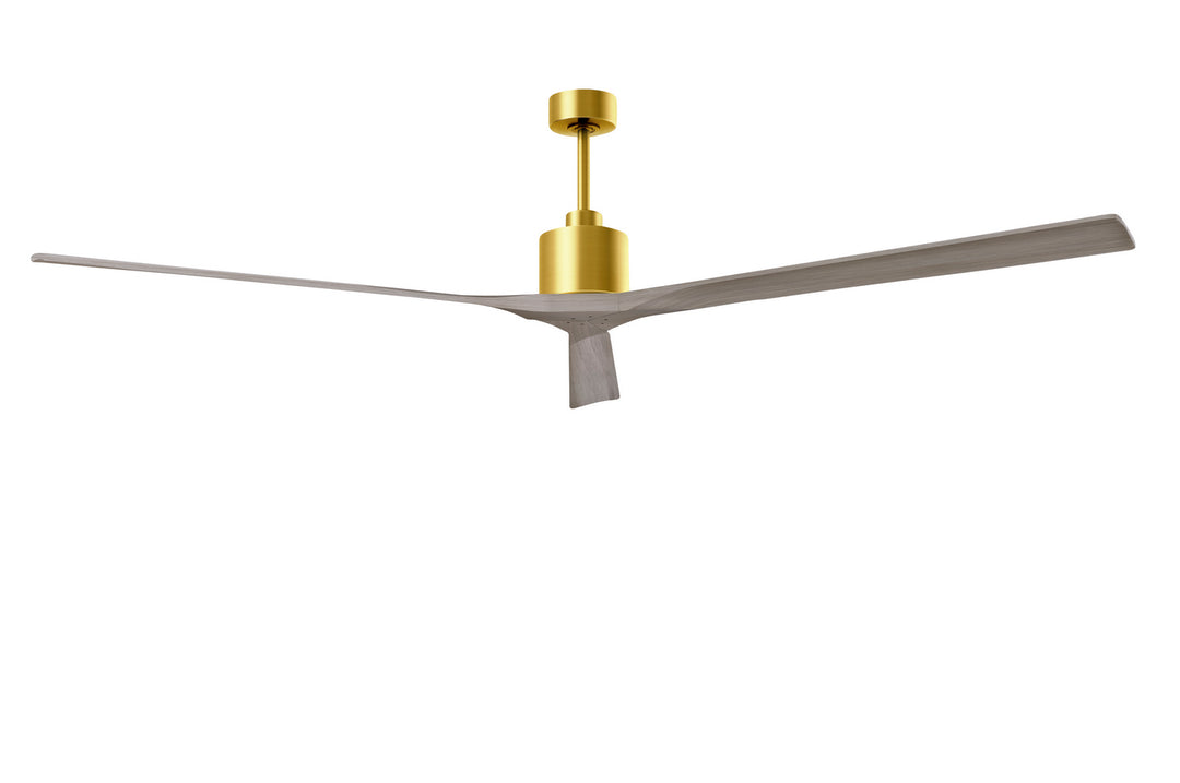 Matthews Fan Company Nan XL NKXL-BRBR-GA-90 Ceiling Fan - Brushed Brass, Grays Ash/