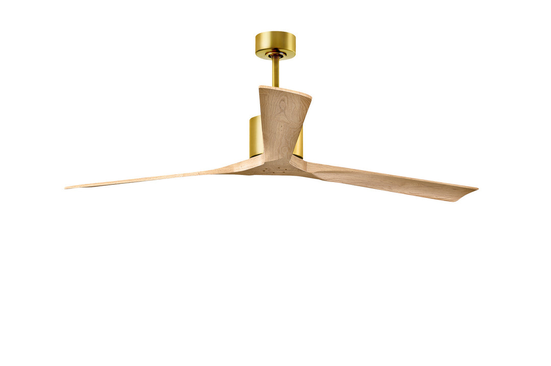 Matthews Fan Company Nan XL NKXL-BRBR-LM-72 Ceiling Fan - Brushed Brass, Light Maple Tone/