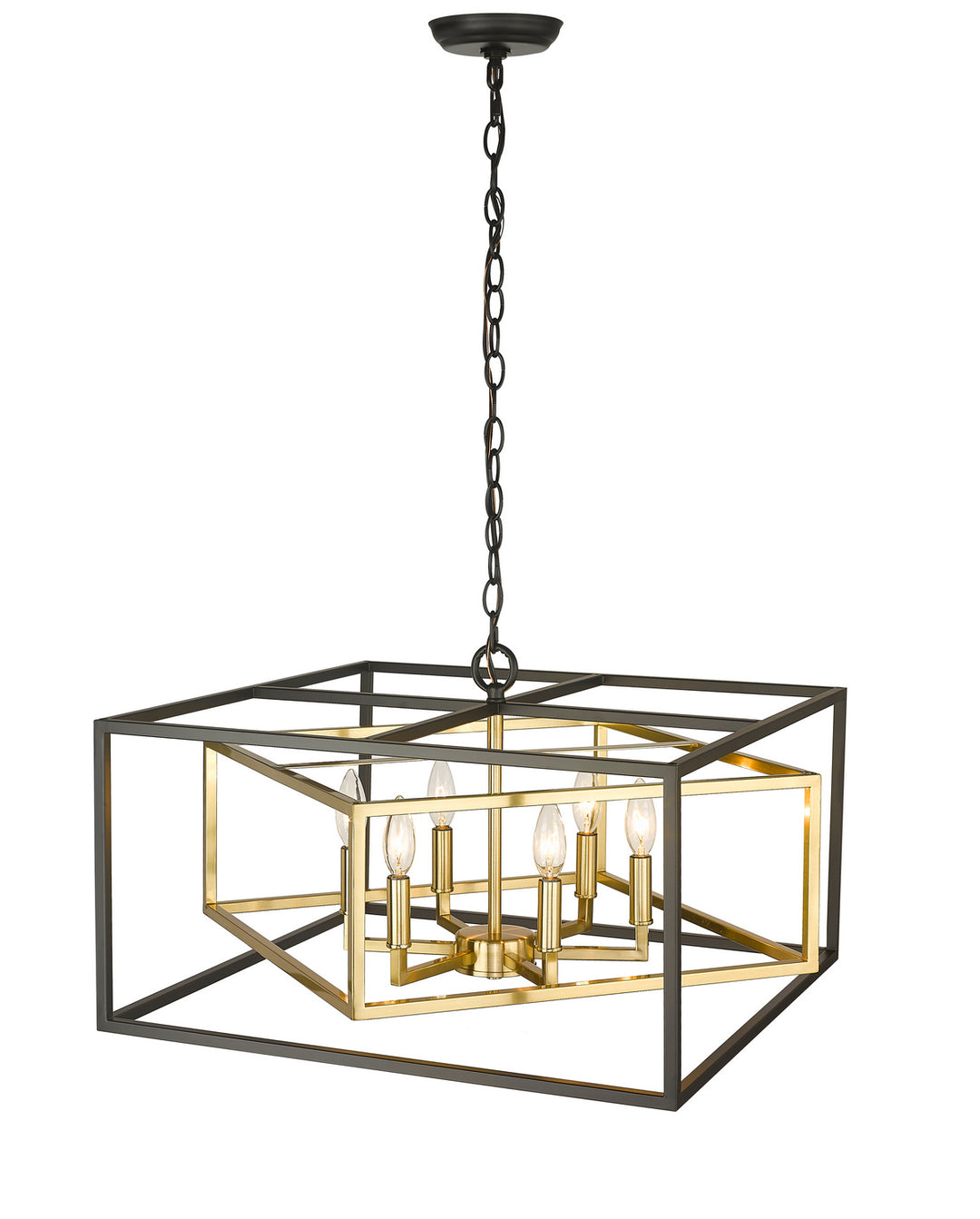 Bethel International YS218C22BG Chandelier Light - Black & Gold