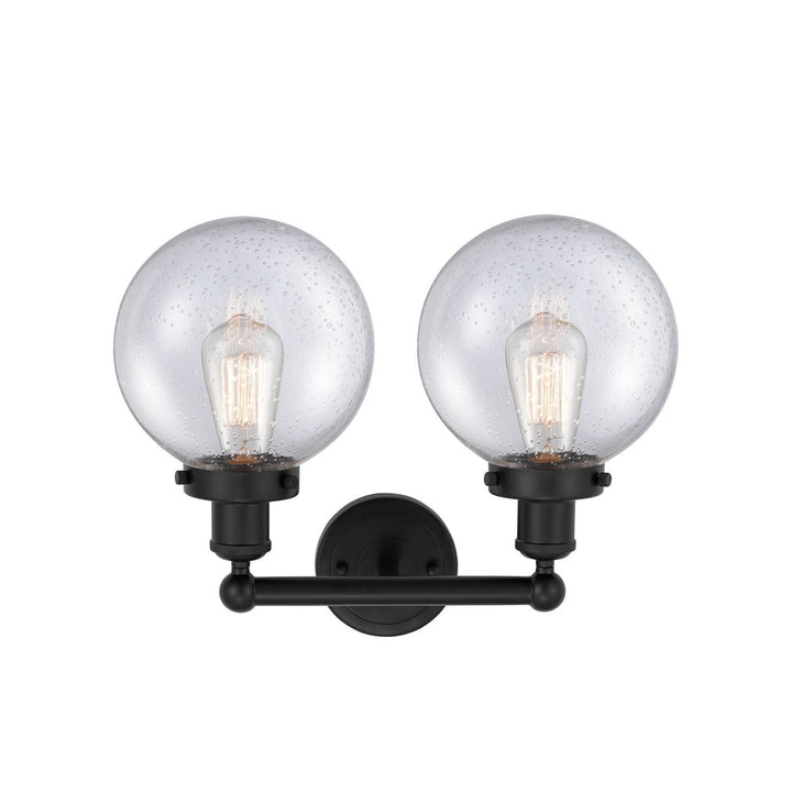 Innovations Edison 616-2W-BK-G204-8 Bath Vanity Light 16 in. wide - Matte Black