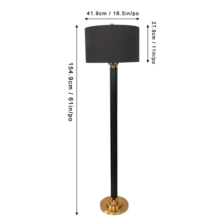 Luce Lumen Lighting LL2034  One Light Floor Lamp Lamp Black