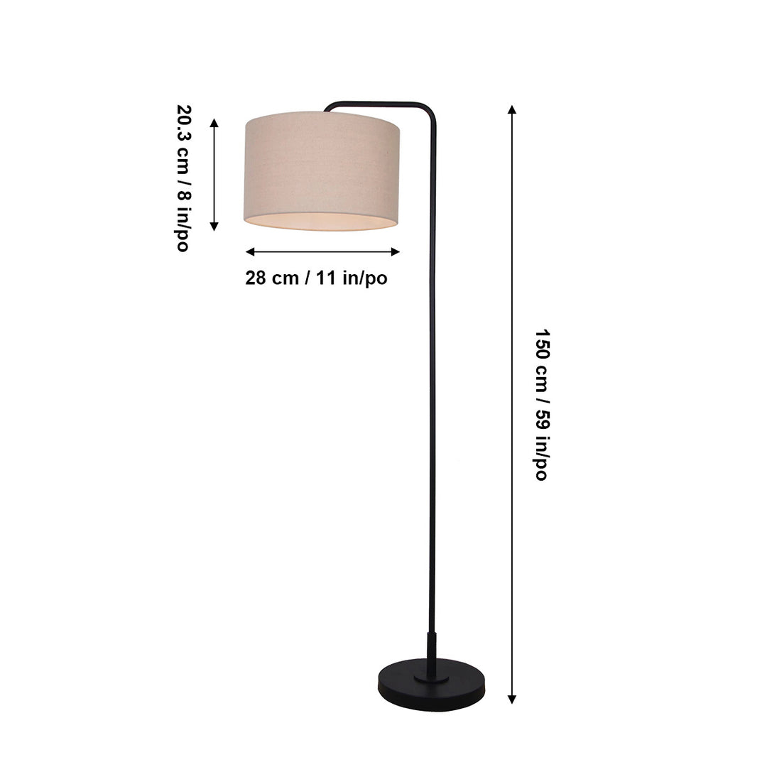 Luce Lumen Lighting LL2038-08.  One Light Floor Lamp Lamp Black