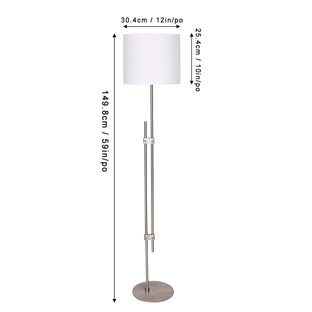 Luce Lumen Lighting LL2042-89  One Light Floor Lamp Lamp Pewter, Nickel, Silver