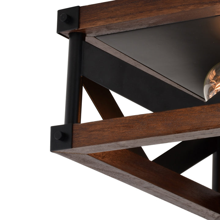 Vaxcel Wade C0260 Ceiling Light - Matte Black and Sycamore