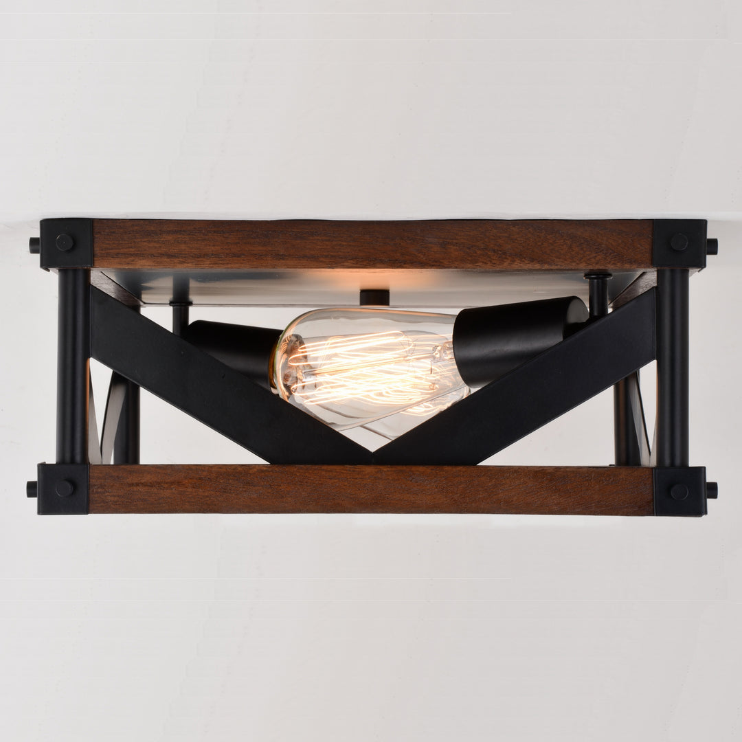 Vaxcel Wade C0260 Ceiling Light - Matte Black and Sycamore