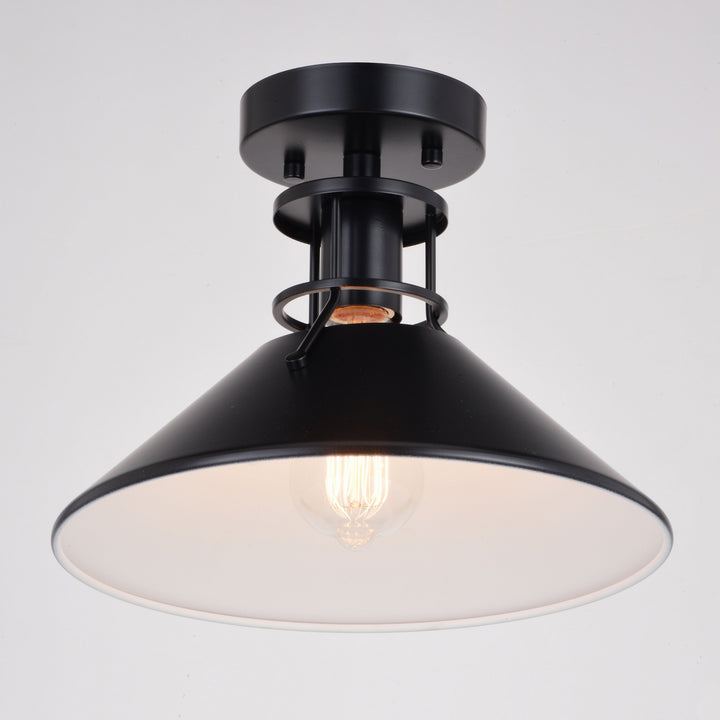 Vaxcel Canton C0270 Ceiling Light - Black and Matte White