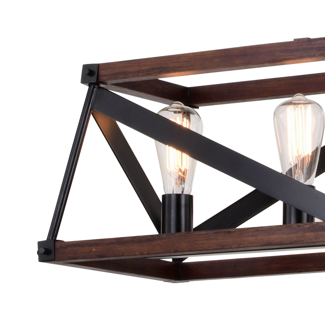 Vaxcel Wade H0268 Pendant Light - Matte Black and Sycamore