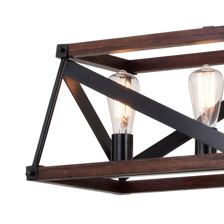 Vaxcel Wade H0268 Pendant Light - Matte Black and Sycamore