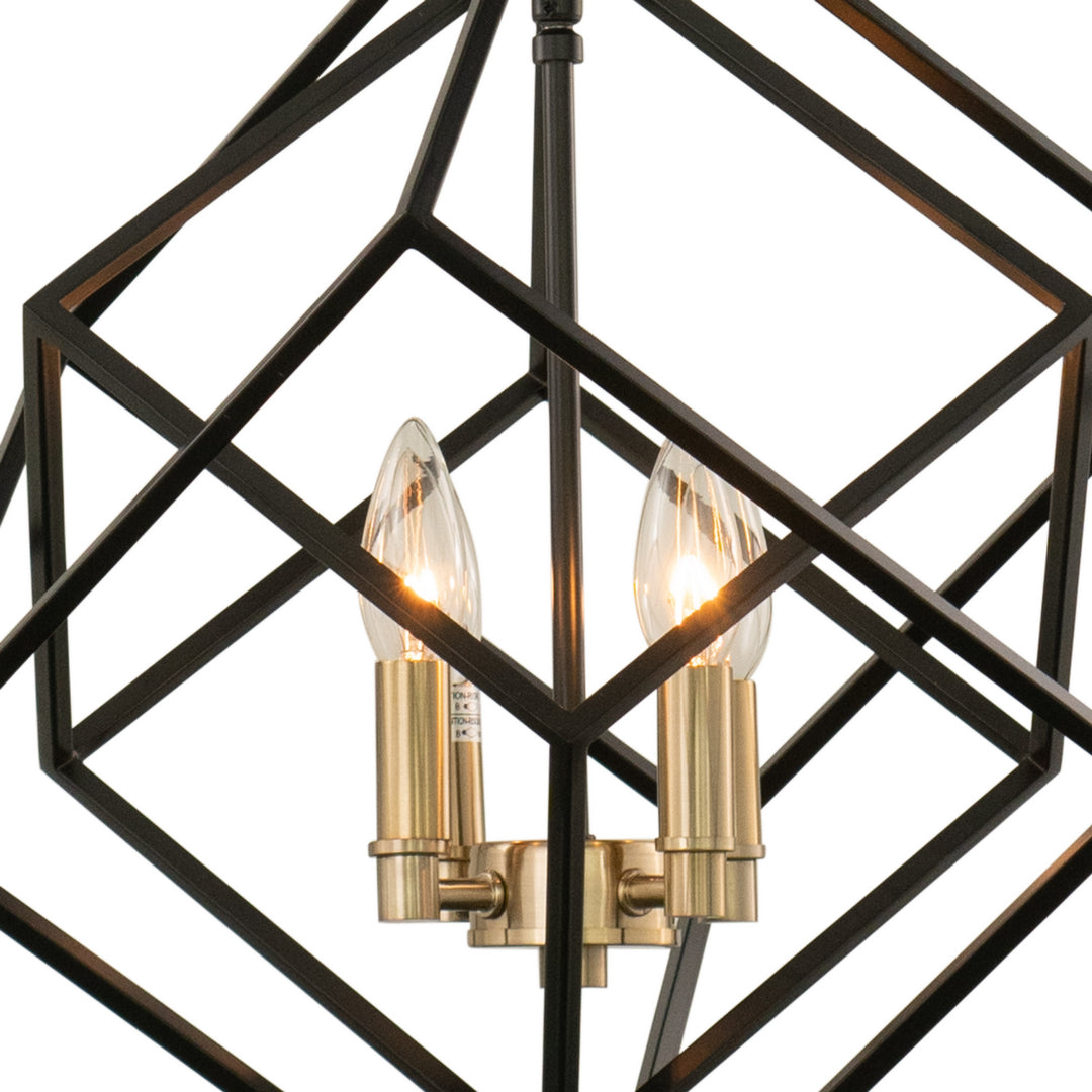 Vaxcel Rad P0372 Pendant Light - Black and Natural Brass