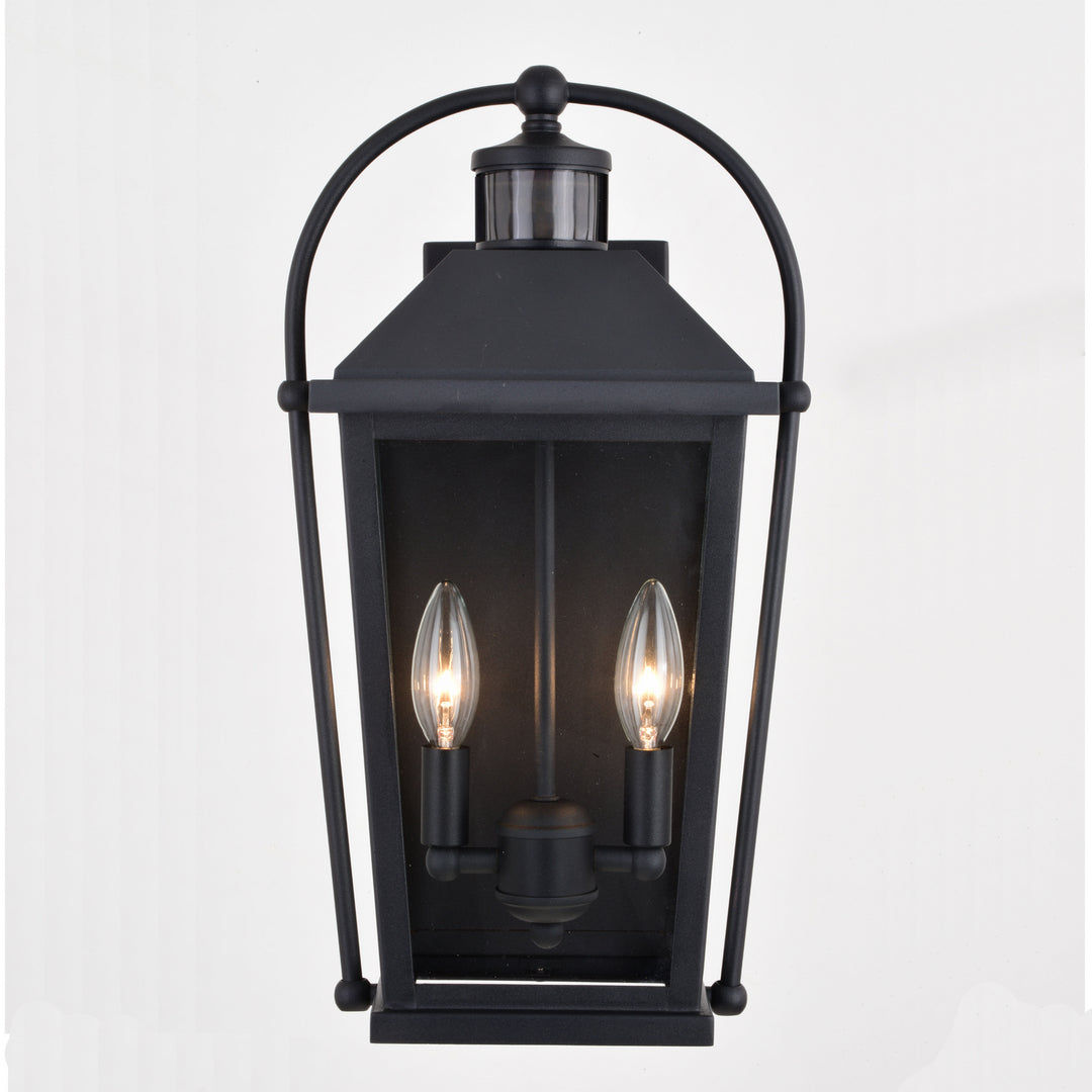 Vaxcel Lighting T0637 Lexington Two Light Outdoor Motion Sensor Wall Light Outdoor Black