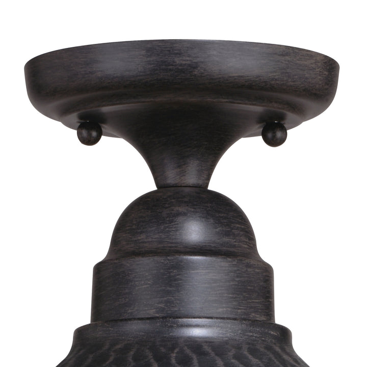 Vaxcel Lighting T0667 Outland One Light Outdoor Semi Flush Mount Outdoor Black