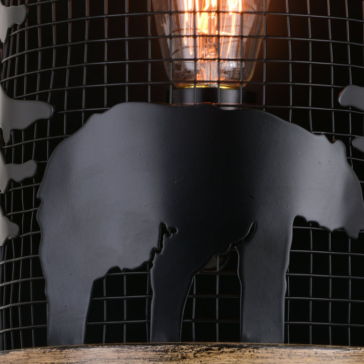 Vaxcel Kodiak W0408 Wall Light - Black and Burnished Teak