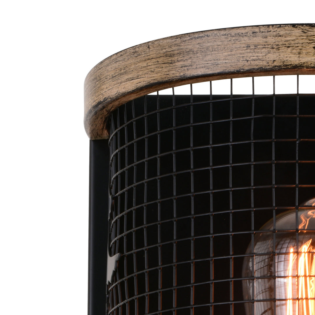 Vaxcel Kodiak W0408 Wall Light - Black and Burnished Teak