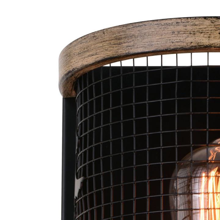 Vaxcel Kodiak W0408 Wall Light - Black and Burnished Teak
