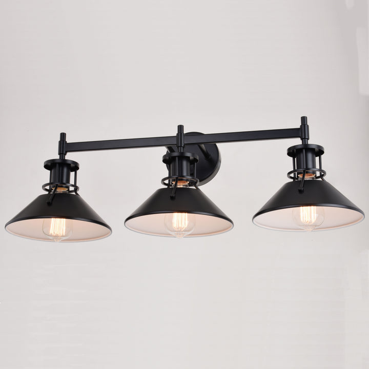 Vaxcel Canton W0414 Bath Vanity Light 29 in. wide - Black and Matte White