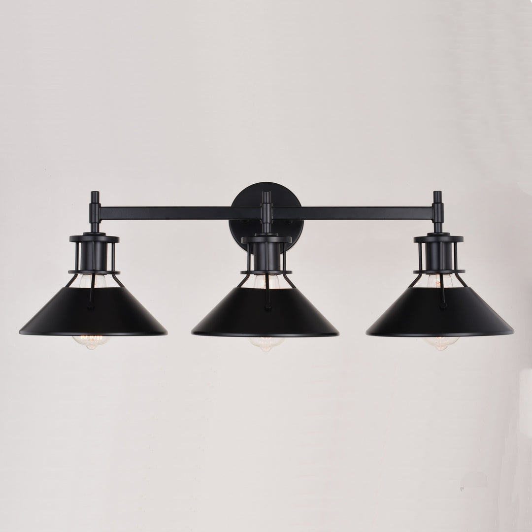 Vaxcel Canton W0414 Bath Vanity Light 29 in. wide - Black and Matte White