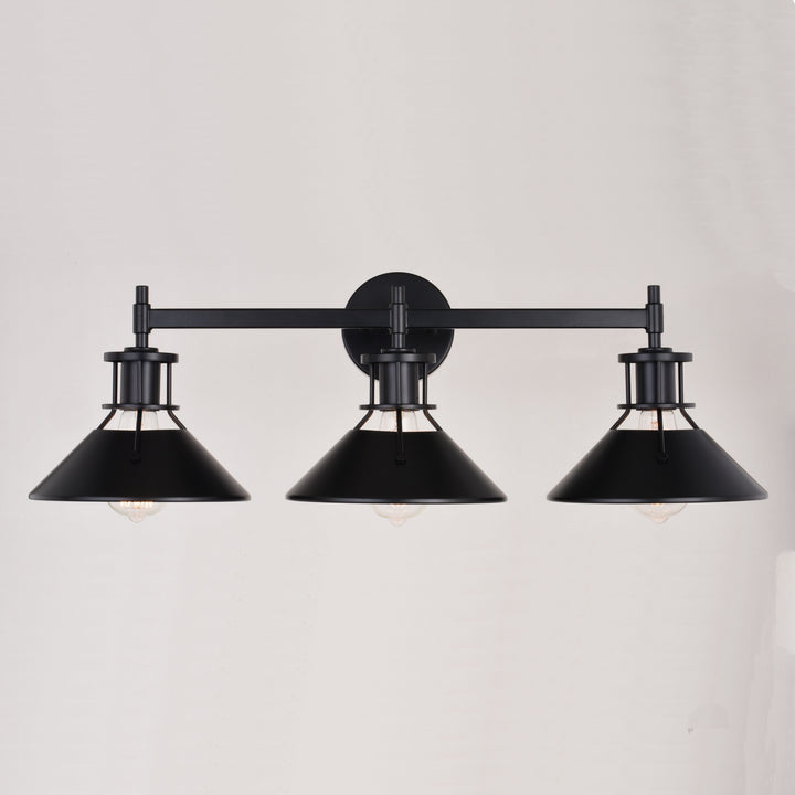 Vaxcel Canton W0414 Bath Vanity Light 29 in. wide - Black and Matte White