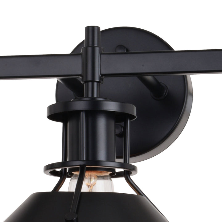 Vaxcel Canton W0414 Bath Vanity Light 29 in. wide - Black and Matte White