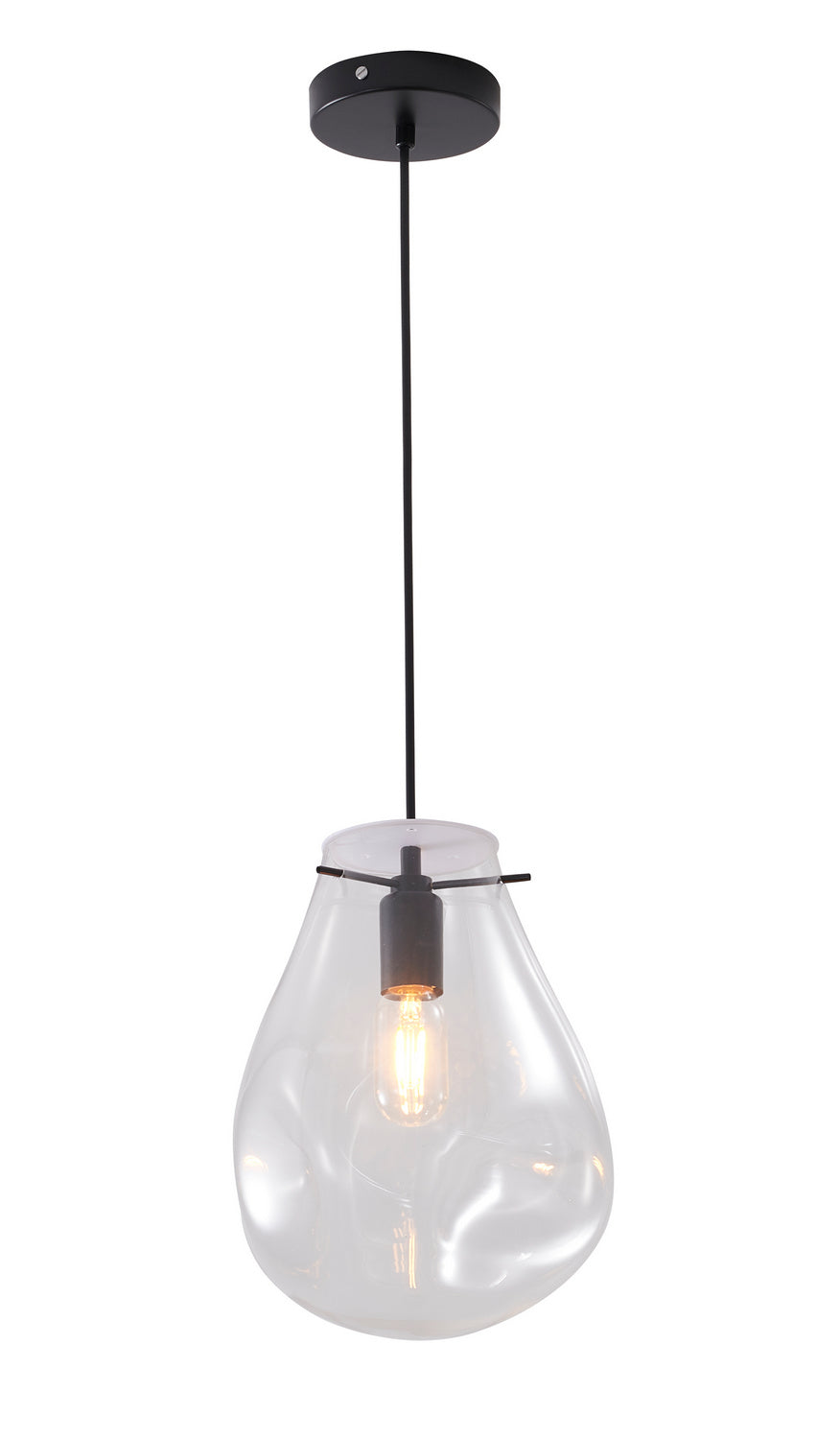 Bethel International DLS49P8CL Pendant Light - Black & Clear