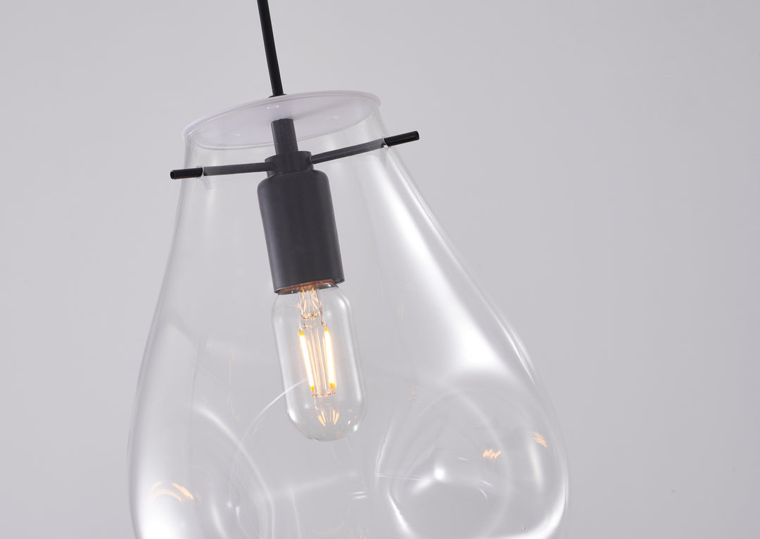 Bethel International DLS49P8CL Pendant Light - Black & Clear