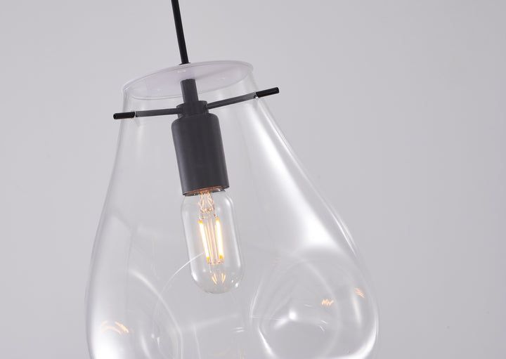 Bethel International DLS49P8CL Pendant Light - Black & Clear