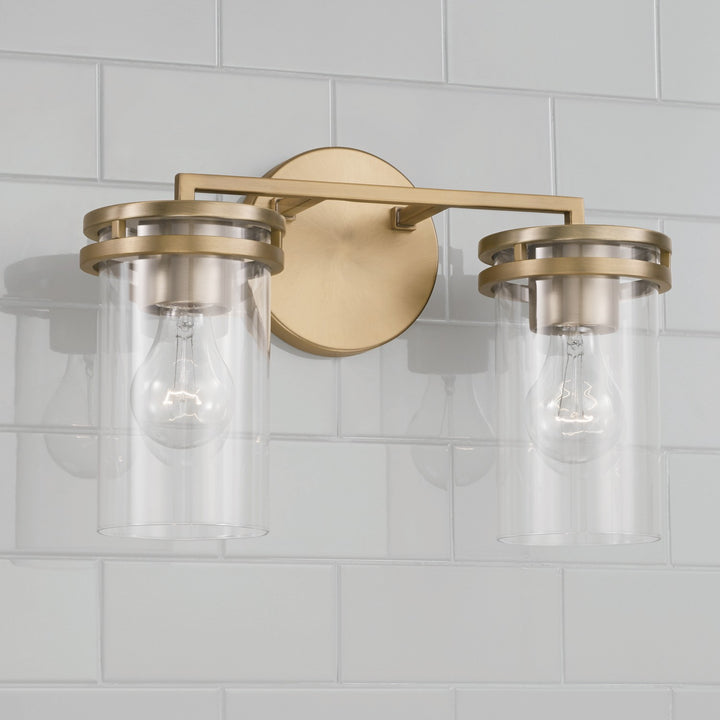 Capital Fuller 148721AD-539 Bath Vanity Light 15 in. wide - Aged Brass