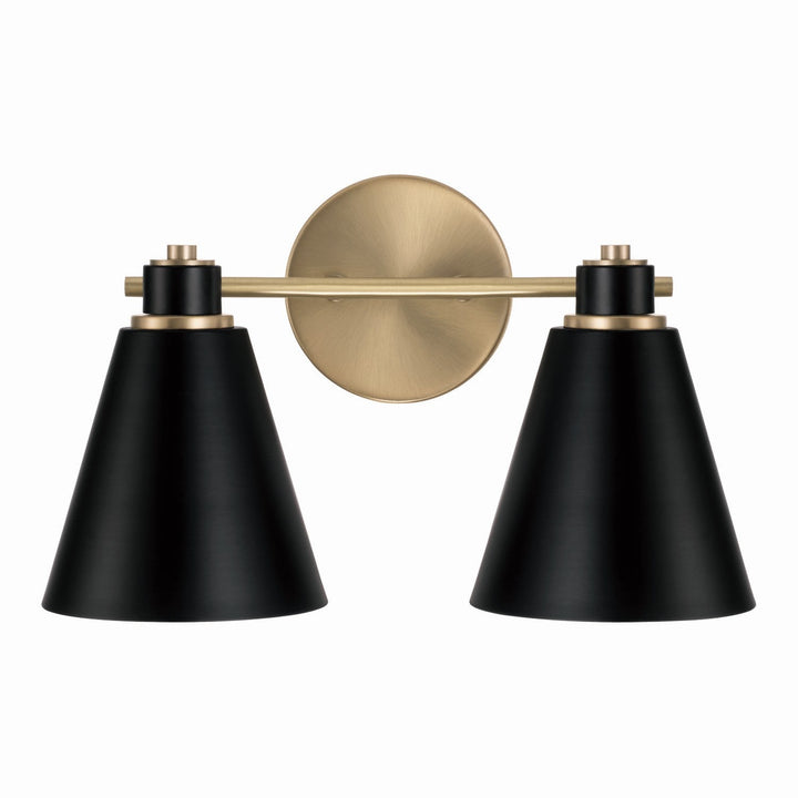 Capital Bradley 150121AB Bath Vanity Light 15 in. wide - Aged Brass and Black