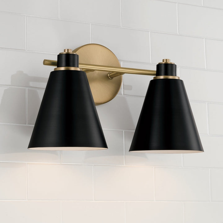 Capital Bradley 150121AB Bath Vanity Light 15 in. wide - Aged Brass and Black