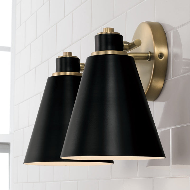 Capital Bradley 150121AB Bath Vanity Light 15 in. wide - Aged Brass and Black