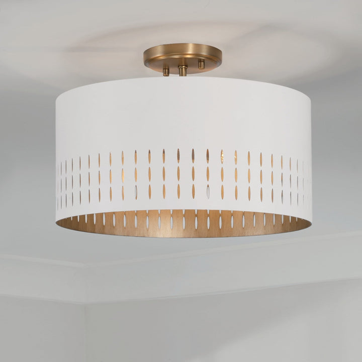 Capital Dash 250231AW Ceiling Light - Aged Brass and White